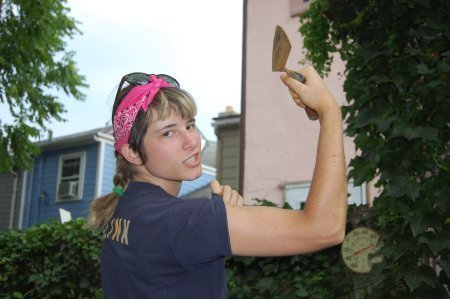 An FSU Undergraduate student poses during an Archaeology in Annapolis field project.
